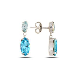 сребърни обеци, леко висящи, родиево покритие, кристали сваровски, SWAROVSKI Maestro,