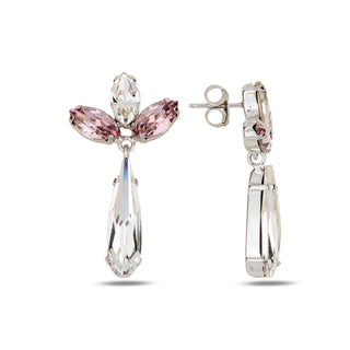 сребърни обеци, родиево покритие, кристали сваровски, SWAROVSKI Maestro