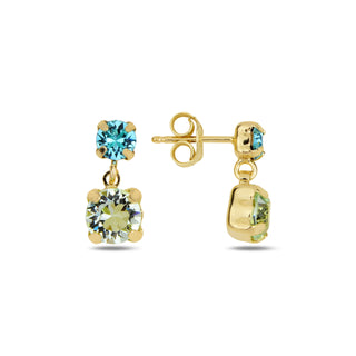 сребърни обеци, кристали Swarovski, жълта позлата, SWAROVSKI Maestro,