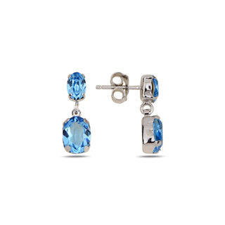 сребърни обеци, кристали Swarovski, родиево покритие, SWAROVSKI Maestro,