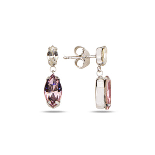 сребърни обеци, кристали Swarovski, родиево покритие, SWAROVSKI Maestro,