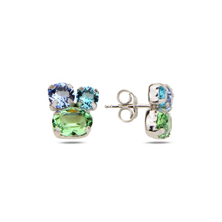 сребърни обеци, родиево покритие, кристали сваровски, SWAROVSKI Maestro,