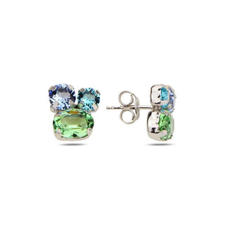 сребърни обеци, кристали Swarovski, родиево покритие, SWAROVSKI Maestro