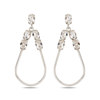 сребърни обеци, родиево покритие, кристали сваровски, SWAROVSKI Maestro