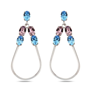 сребърни обеци, родиево покритие, кристали сваровски, SWAROVSKI Maestro