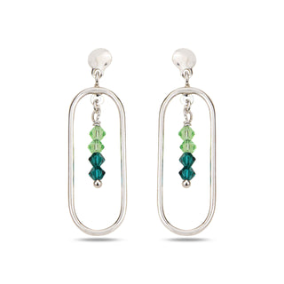 сребърни обеци, родиево покритие, кристали сваровски, SWAROVSKI Maestro
