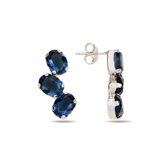 сребърни обеци, родиево покритие, кристали сваровски, SWAROVSKI Maestro,