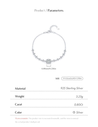 Сребърна гривна -  Moissanite Ambra