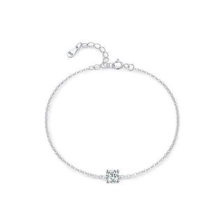 Сребърна гривна - Moissanite Square