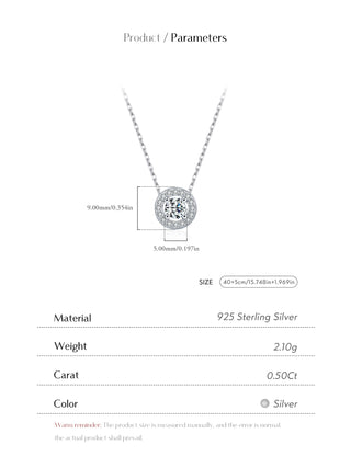 Сребърно колие - Celeste Halo Moissanite