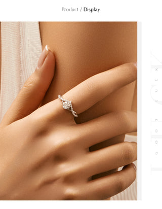 Сребърен пръстен - Soft Lumina Moissanite