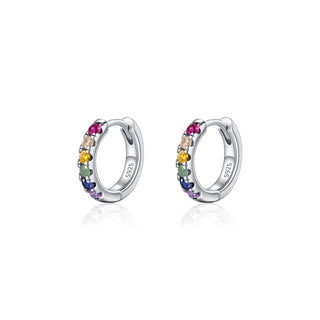 Сребърни обеци - Rainbow Mini Hoops