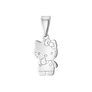 сребърен медальон, подходящ за дете, коте Hello Kitty, без камък, родиево покритие, alfa,