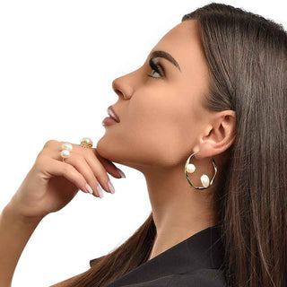 Сребърни обеци - Baroque Goldie hoops