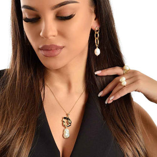 Сребърно колие - White Baroque Goldie