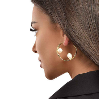 Сребърни обеци - Baroque Goldie hoops