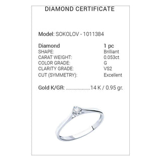 Златен пръстен - Dia 0,053ct