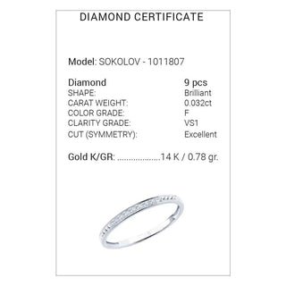 Златен пръстен - Dia 0.032ct