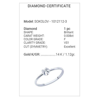 Златен пръстен - Dia 0,008ct