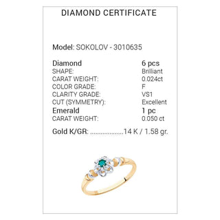 Златен пръстен - Emerald dia
