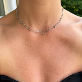 Сребърно колие италианско с топчета – Dot Layering