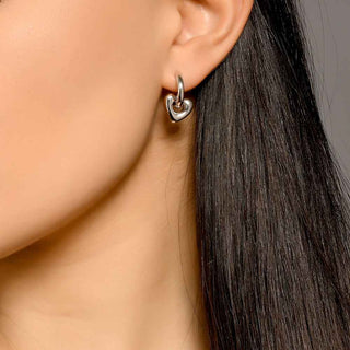 Сребърни обеци -  Hoops or Hearts