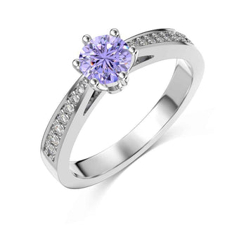 Сребърен пръстен с лилав цирконий – Lilac Glow Ring