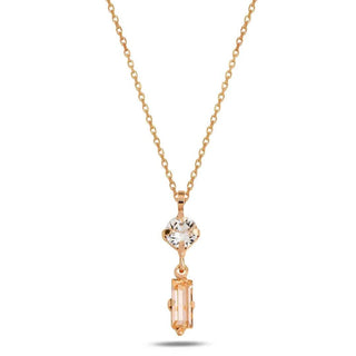 сребърно колие, кристал Swarovski, розова позлата, SWAROVSKI Maestro,