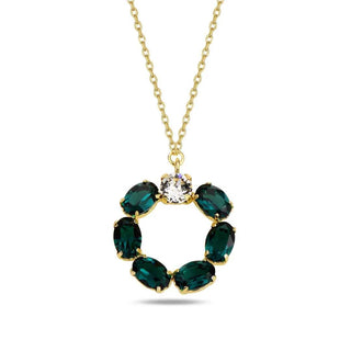 сребърно колие, кристали Swarovski, жълта позлата, SWAROVSKI Maestro