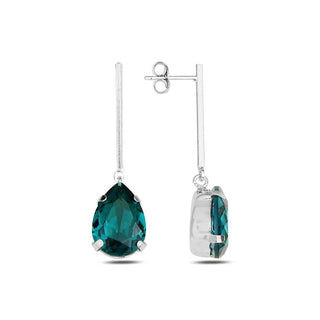 сребърни обеци, кристали Swarovski, родиево покритие, SWAROVSKI Maestro,