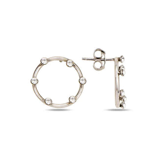 сребърни обеци, кристали Swarovski, родиево покритие, SWAROVSKI Maestro,