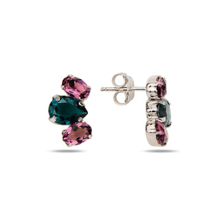 сребърни обеци, кристали Swarovski, родиево покритие, SWAROVSKI Maestro