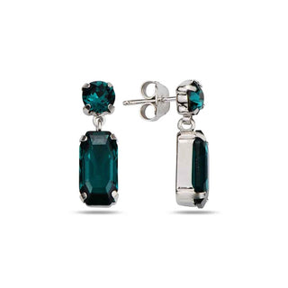 сребърни обеци, кристали Swarovski, родиево покритие, SWAROVSKI Maestro