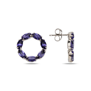 сребърни обеци, кристали Swarovski, родиево покритие, SWAROVSKI Maestro,