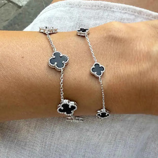 Сребърна гривна - Alhambra Onyx 5