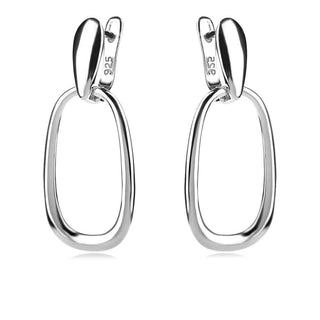 висящи сребърни обеци, без камък, родиево покритие,