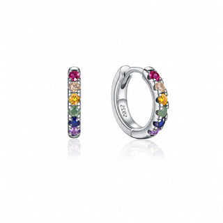 Сребърни обеци - Rainbow Mini Hoops