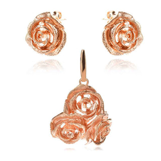 комплект с розова позлата и рози