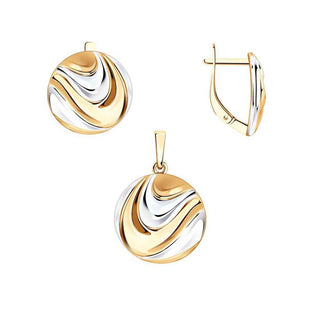 сребърен комплект, розова позлата, без камък, sokolov