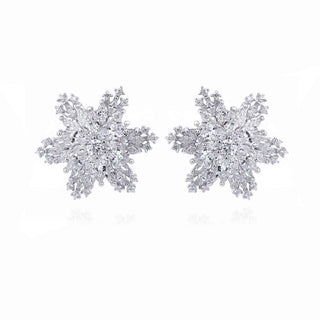 сребърни обеци, снежинки