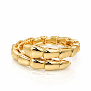 Сребърен пръстен змия тип халка с гладка повърхност - Snake Polished