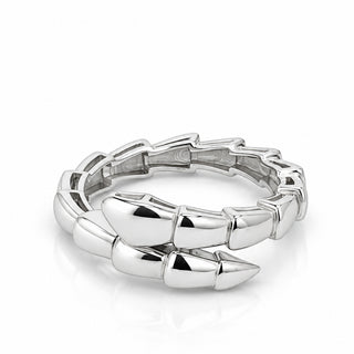 Сребърен пръстен змия тип халка с гладка повърхност - Snake Polished