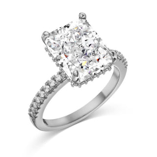 Сребърен пръстен с правоъгълен цирконий - Radiant Solitaire