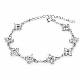 Сребърна гривна с цирконии – Crystal Clover