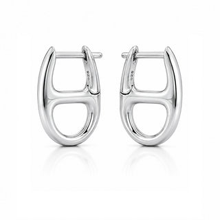 Сребърни геометрични обеци халки – Modern Link Hoops