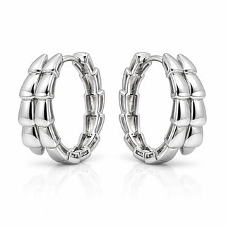 Сребърни обеци халки змии с гладка повърхност - Snake Polished
