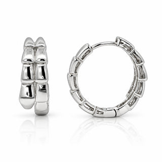 Сребърни обеци халки змии с гладка повърхност - Snake Polished