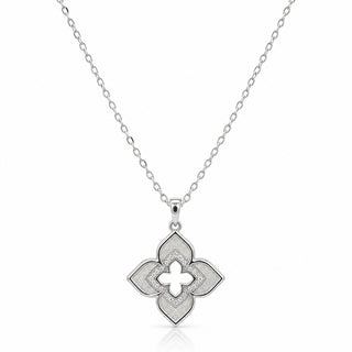 Сребърно колие с четирилистен мотив – Quatrefoil Modern Talisman
