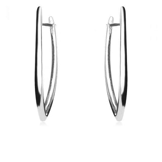 елегантни издължени обеци, без камък, родиево покритие