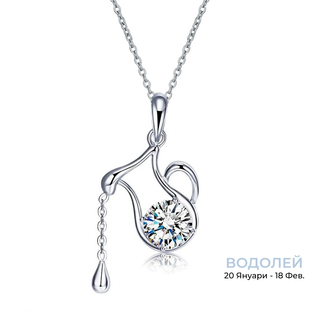 сребърно колие водолей